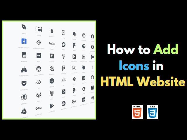 How to add Icons in HTML Website | Font Awesome Icons | HTML CSS