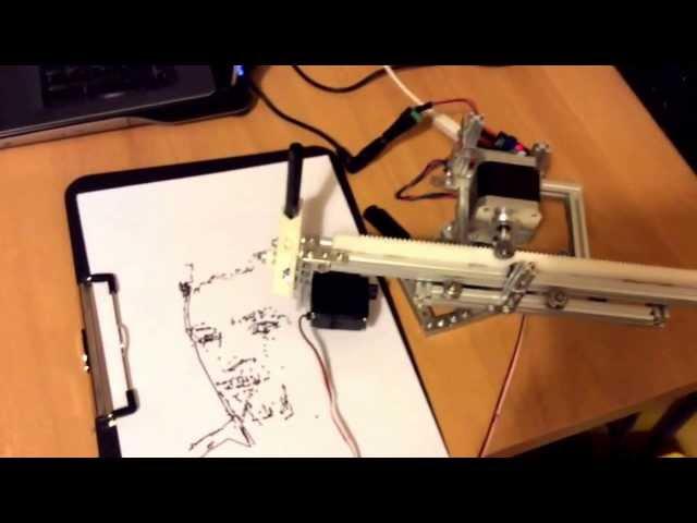 Robot drawing portrait. Arduino&processing&opencv