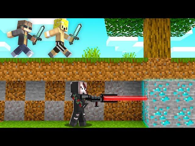 2 CAZADORES vs ARSEL con LASER en Minecraft