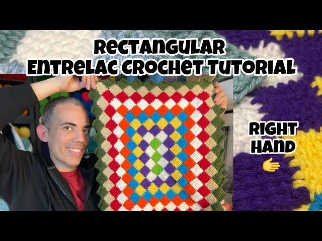 “Rectangular Entrelac Crochet Tutorial” (Right Hand) EASY!