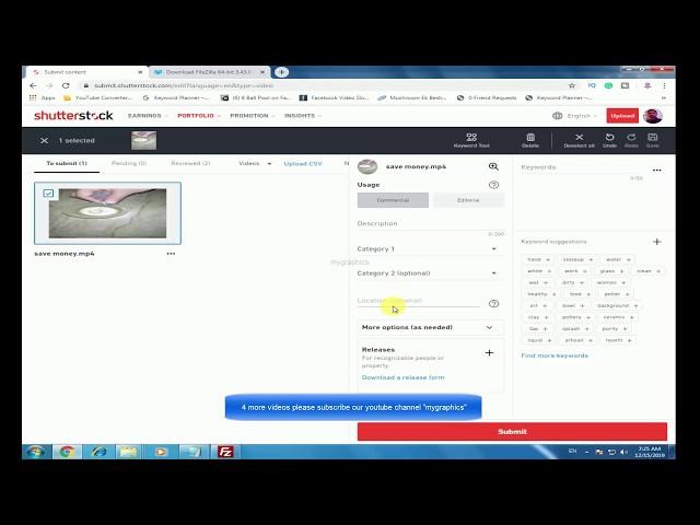 How to upload video to shutterstock contributor with filezilla in urdu video by mygraphics