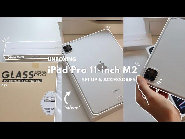 iPad Pro 11-inch M2 (Silver ) Unboxing + Set up + Accessories