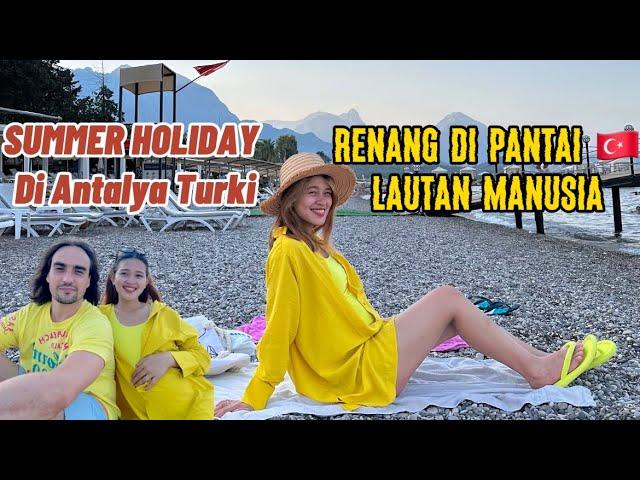 SUASANA MUSIM PANAS DI PANTAI TURKI  TURKIZ BEACH #holiday #turkey #vlog #travel #beach #travel