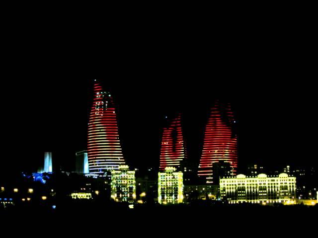 Flame Towers over Baku, Azerbaijan