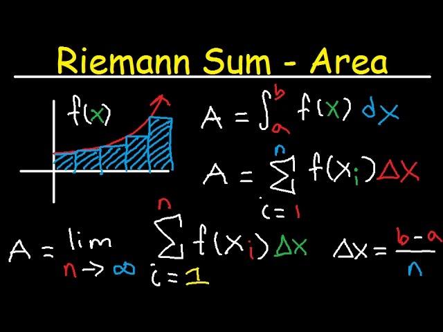 Riemann Sums - Midpoint, Left & Right Endpoints, Area, Definite Integral, Sigma Notation, Calculus