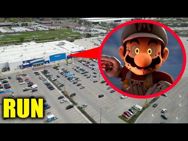 DRONE CATCHES EVIL SUPER MARIO BROS ATTACKING PEOPLE AT WALMART, WHAT HAPPENS NEXT IS SCARY!!