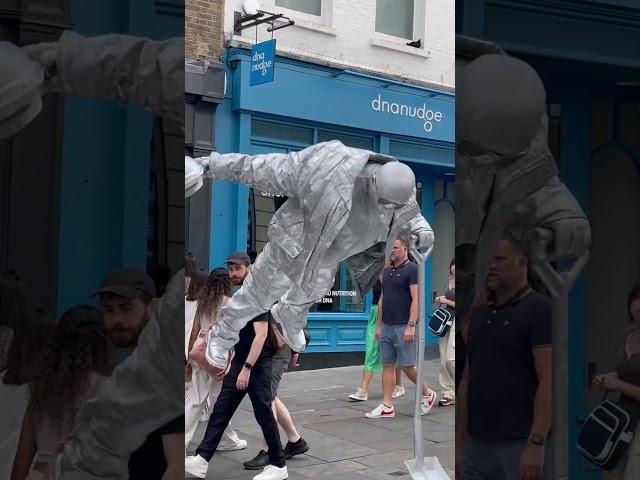 Silverman Statue Levitating (one way ticket) to the blues #shorts #silvermanstatue #london