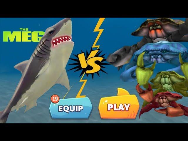 THE MEG VS ALL GIANT CRAB BOSS - Hungry Shark Evolution