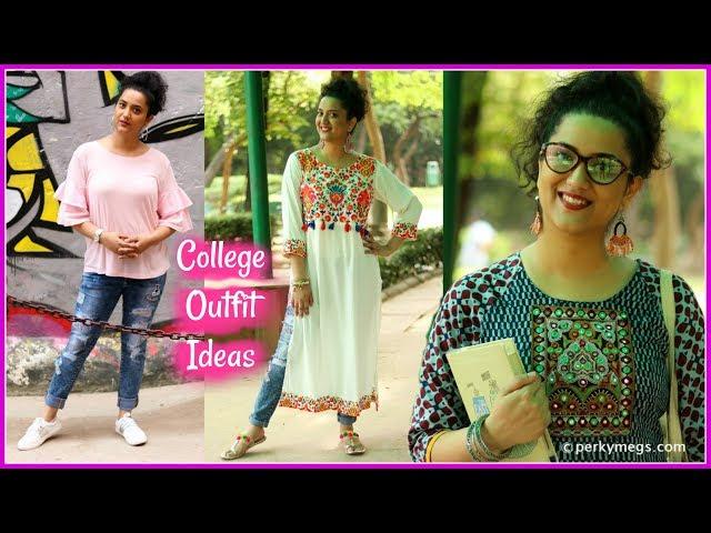 College Outfit Ideas | Ethnic and Western Indian College Lookbook | Perkymegs