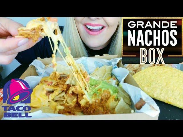 TACO BELL GRANDE NACHOS BOX + CRUNCHY TACO + CINNAMON TWISTS (ASMR EXTREME CRUNCH) *No Talking