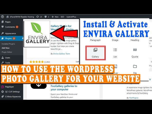 How to use the WordPress photo gallery for my Website?