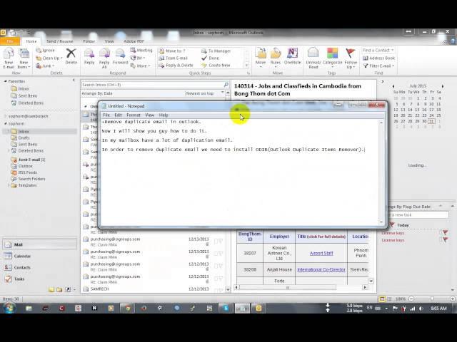 Ms.Outlook | Remove duplicate email in outlook