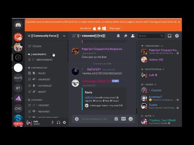Servidor de Discord ( Invites = rewards ) (invitaciones por recompensas)