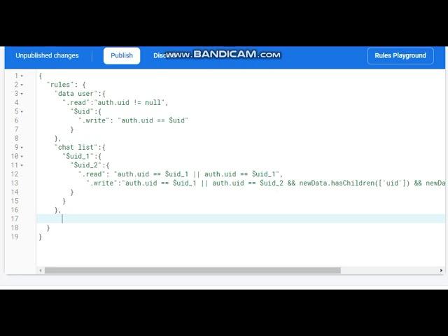 Set Firebase Realtime database rules for Inschat app | Firebase Realtime database rules