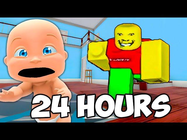 BABY vs WEIRD STRICT DAD for 24 Hours!