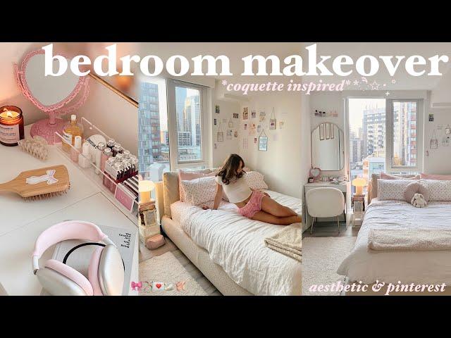 AESTHETIC ROOM MAKEOVER *coquette inspired* 🩰 pinterest/cozy small room tour