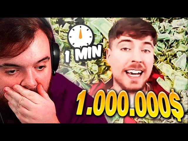 REACCIONANDO A ''LES DOY $1,000,000 CON SOLO 1 MINUTO PARA GASTARLO'' | MRBEAST