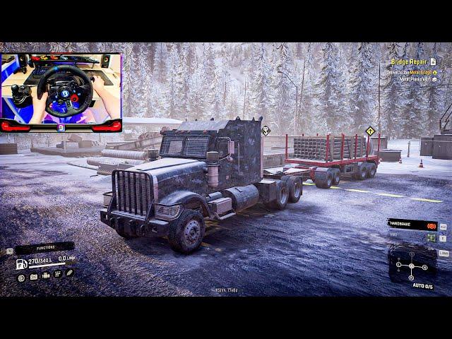 SnowRunner Gameplay | Navistar 5000 MV gameplay with Logitech G29 Wheel