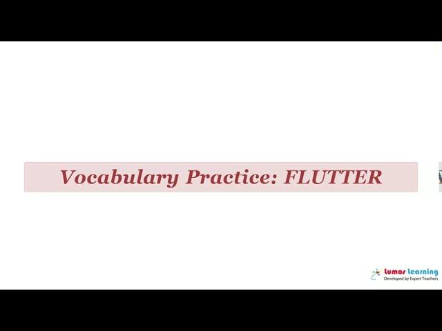 FLUTTER - Definition, pronunciation, grammar, meaning - Practice grade 10 vocabulary