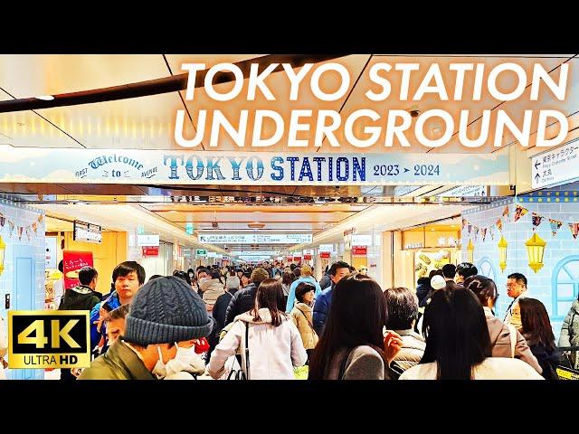 【4K Japan Walk】Underground Walking from Ginza to Tokyo Station