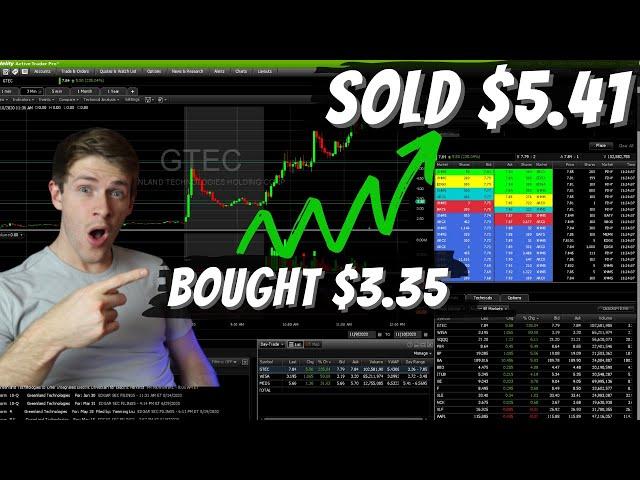 How To Day-Trade Super Volatile Stocks (200%+ in a day) | $GTEC