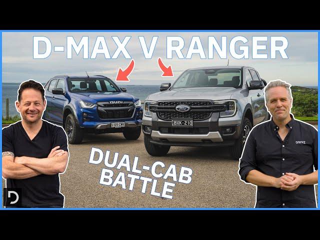 Isuzu D-Max takes on all-new Ford Ranger | Isuzu D-Max X-Terrain v Ford Ranger Sport | Drive.com.au