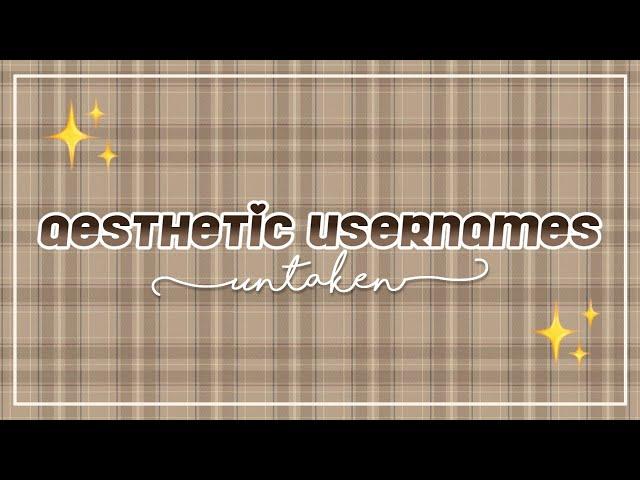  Aesthetic Usernames 