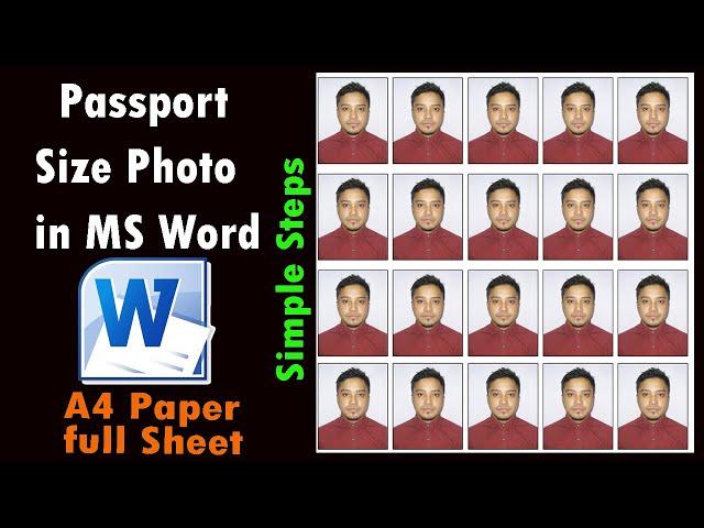 How to make Passport Size Photo in MS word |Passport Size Photo in A4 Sheet |