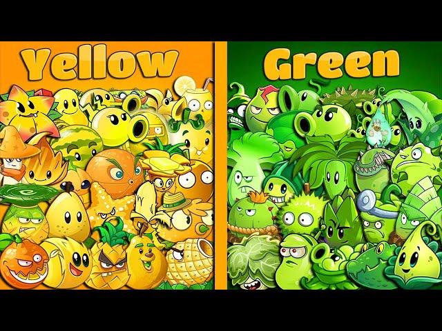 Team GREEN vs YELLOW & ORANGE Plants - Who Will Win? - PvZ 2 Team Plant Vs Team Plant