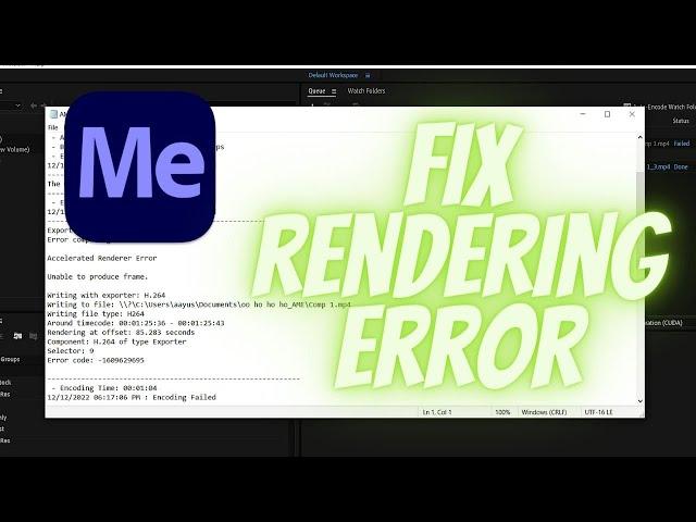 Fix Accelerated Renderer Error in Adobe Media Encoder & After Effects #mediaencoder #aftereffects