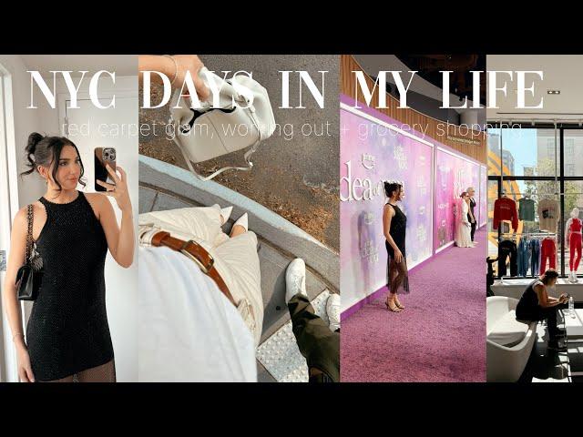 VLOG: NYC days in my life!  get ready with me (red carpet glam), premiere,  grocery shopping + more