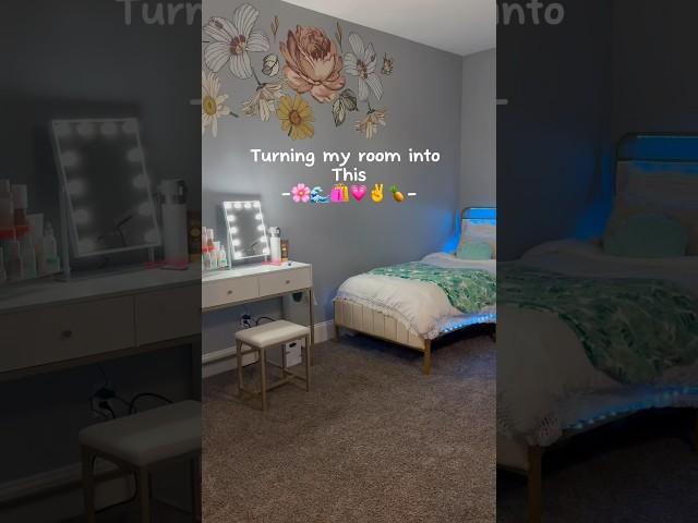 ￼ EXTREME room makeover!‍️️ #preppyaesthetic #roommakeover#beachaesthetic#shorts #fyp #fy