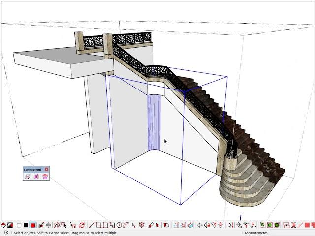 Curic Extend: Extend wall to the bottom stairs