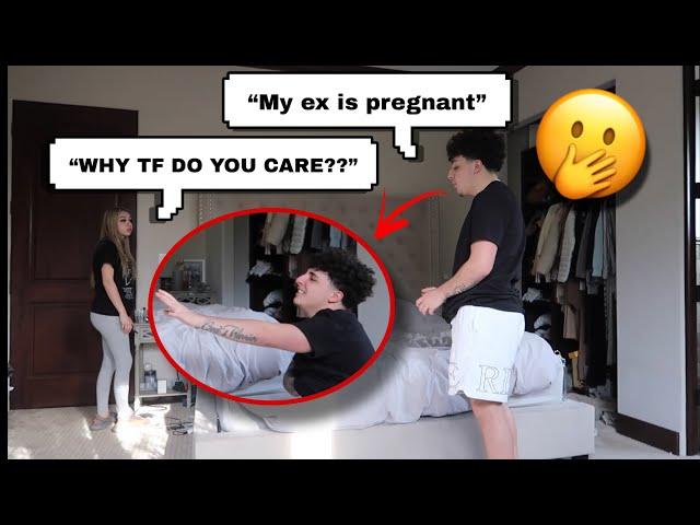 GETTING MAD THAT MY EX IS PREGNANT!! *PRANK ON GIRLFRIEND*