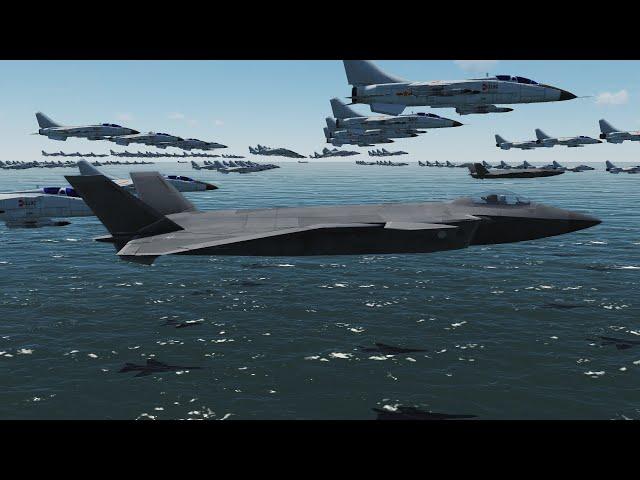 War simulation: 10 F-20, escort 100 F-7! Sneak attack on US aircraft carrier formation!