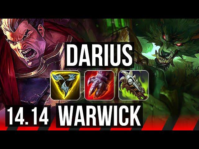 DARIUS vs WARWICK (TOP) | 10/0/7, 6 solo kills, Legendary, 700+ games | EUNE Diamond | 14.14