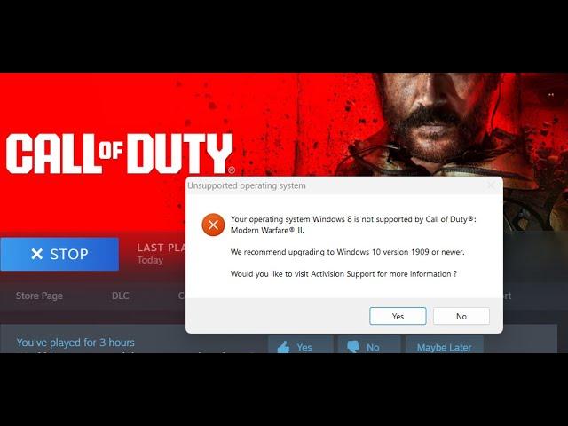 Fix Call of Duty Modern Warfare 3 Error Your Operating System Windows 8/7 Is Not Supported