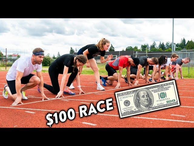 100 Meter Dash vs. Subscribers, Winner Gets $100 Cash!!