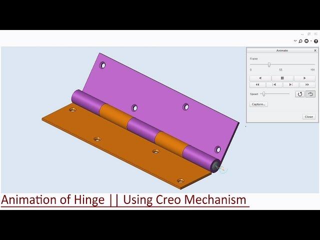  Animation of Hinge || Using Creo Mechanism