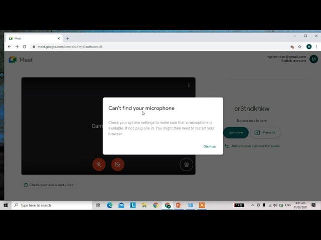 How to fix Can't find your microphone in Google Meet