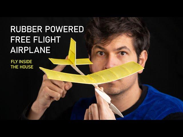 Free flight simple model airplane (glider or rubber powered) | Fly inside the house