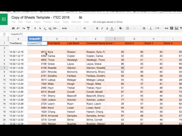 Countif Function in Google Sheets