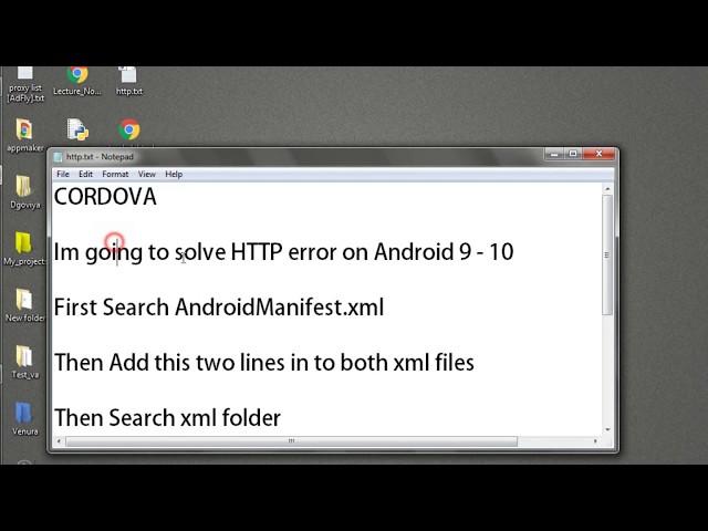 HOW TO SOLVE CORDOVA HTTP Error on Android 9 &10