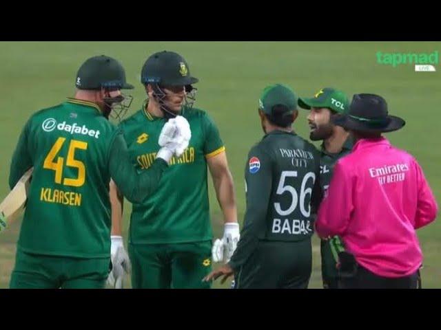 Fight Fight Muhammad Rizwan & Babar azam with klasen & david miler | Pak vs Sa 2nd odi