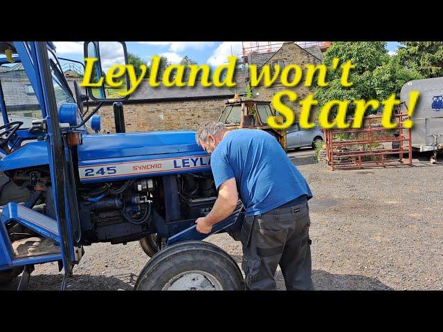 Leyland tractor wont start! we use the classic JCB shifting Muck kubota mini digger.