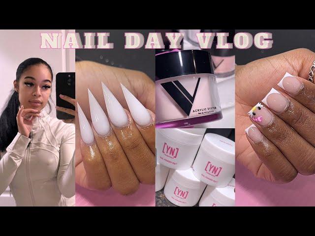 Day in the life of a full time nail tech! 5 clients [8am-7pm] | Product recommendations & tips