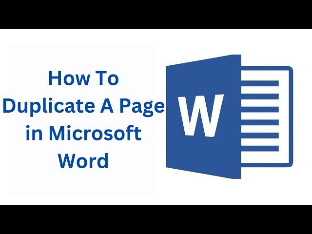 How To Duplicate A Page in Microsoft Word