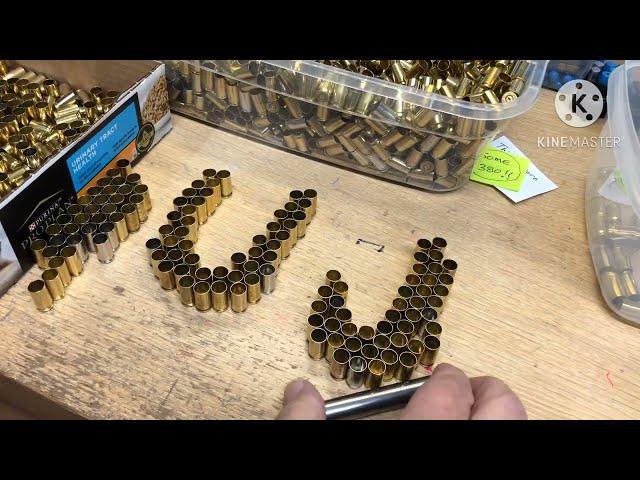 Sorting .380 from 9mm brass.