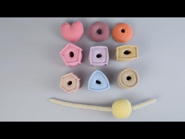 A stop motion animation with crocheted lacing shapes