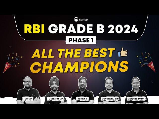 Last Minute Tips for RBI Grade B 2024 Phase 1 Exam | Best Wishes for RBI Examination 2024 | EduTap